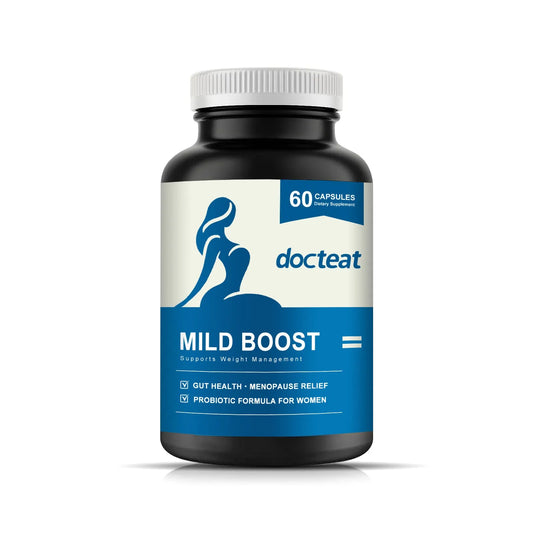 Dietary supplement bottle with 60 capsules containing probiotic blend, turmeric, and moringa leaf extracts