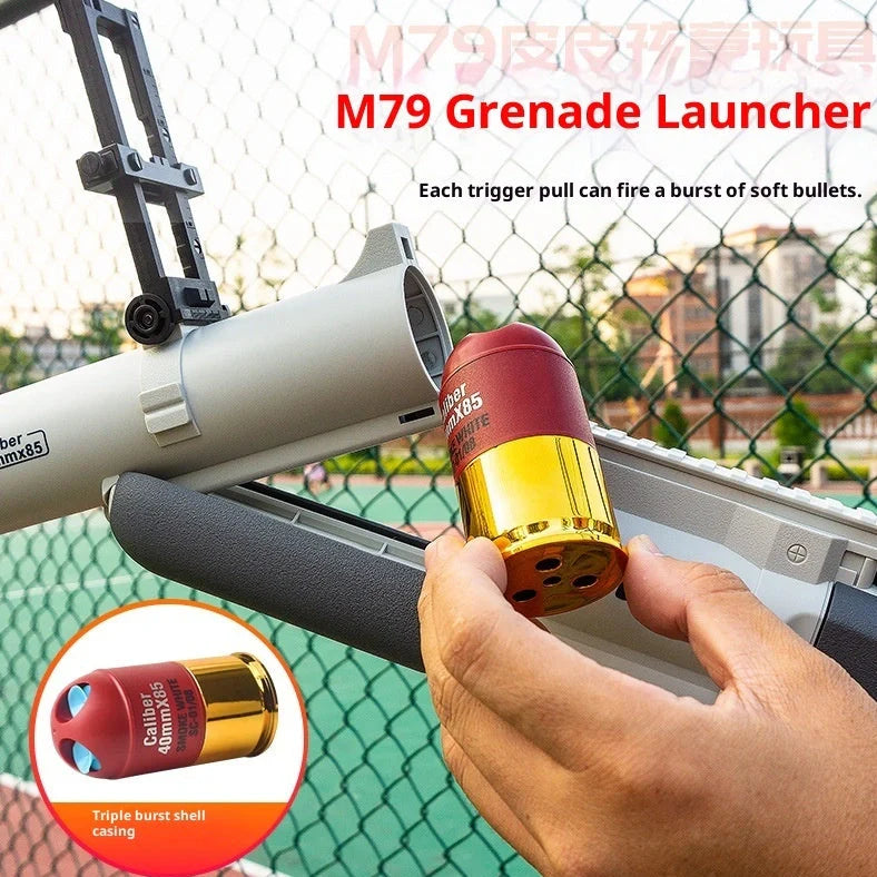 Three-piece golden ring howitzer children's toy soft bullet gun with bullets and accessories