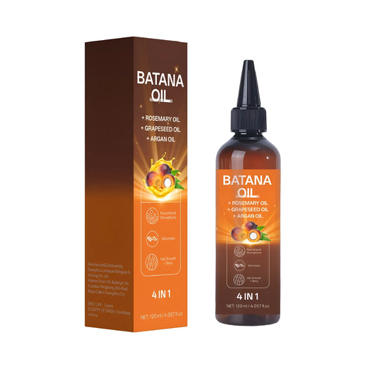 Batana Styling Cream hair treatment oil in container, 40x40x159mm, for frizzy hair and split ends.