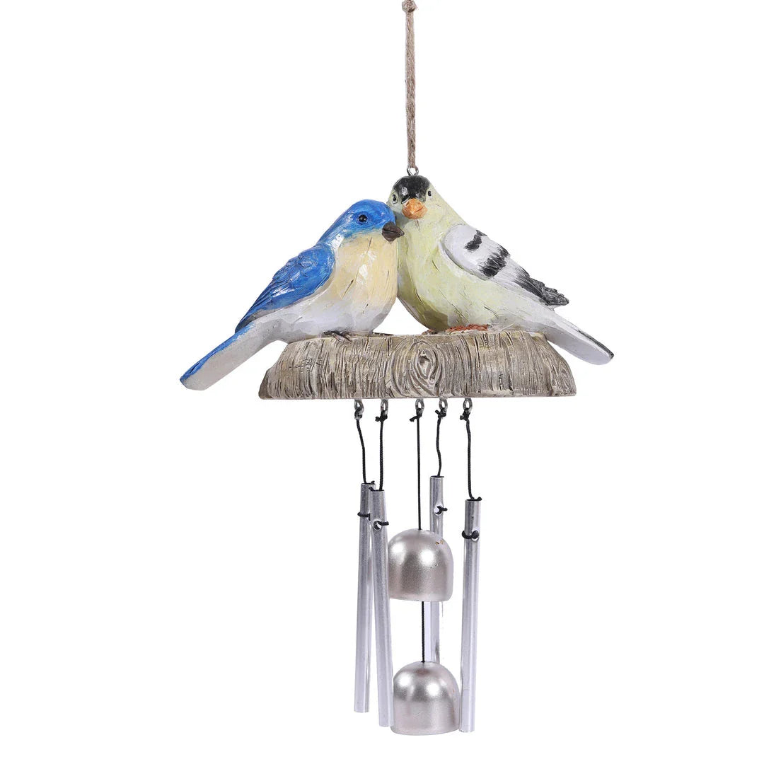 Charming resin birds wind chime for indoor and outdoor decor, featuring a beautiful array of birds that sway gracefully in the breeze.