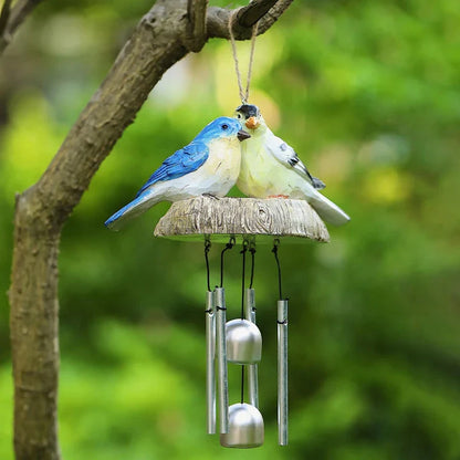Charming resin birds wind chime for indoor and outdoor decor, featuring a beautiful array of birds that sway gracefully in the breeze.