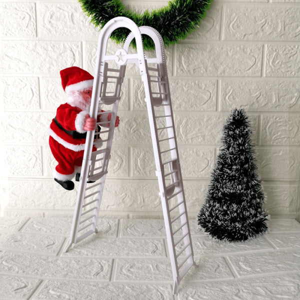 Electric Climbing Santa decoration with ladder climbing and playing Christmas music