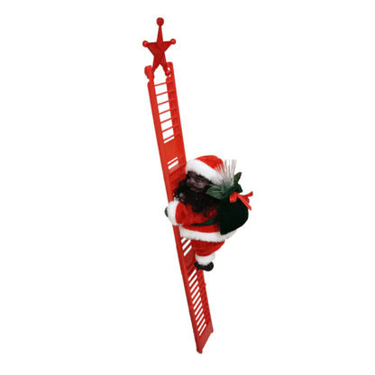 Electric Climbing Santa decoration with ladder climbing and playing Christmas music