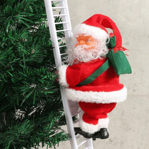 Electric Climbing Santa decoration with ladder climbing and playing Christmas music
