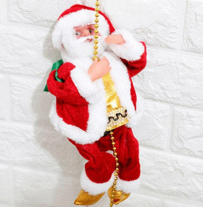 Electric Climbing Santa decoration with ladder climbing and playing Christmas music