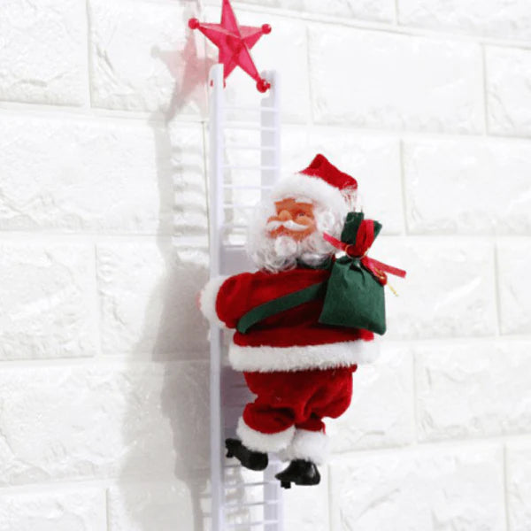 Electric Climbing Santa decoration with ladder climbing and playing Christmas music