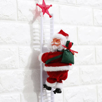 Electric Climbing Santa decoration with ladder climbing and playing Christmas music