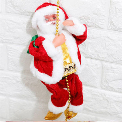 Electric Climbing Santa decoration with ladder climbing and playing Christmas music