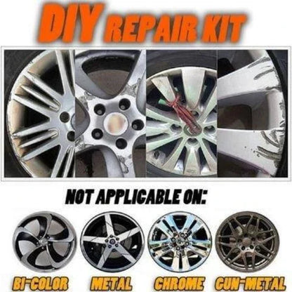DIY Alloy Wheel Repair Kit for restoring scratches, curb rash, and minor dents on car wheels