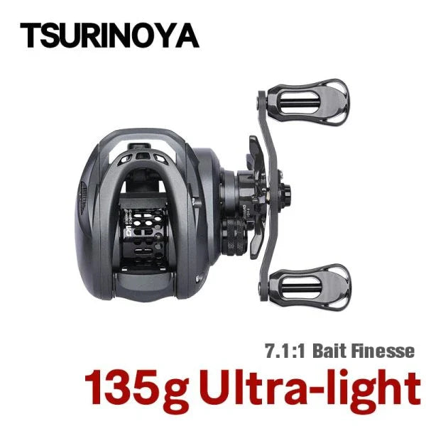 Ultralight baitcasting fishing reel with carbon frame and spool for precision finesse casting