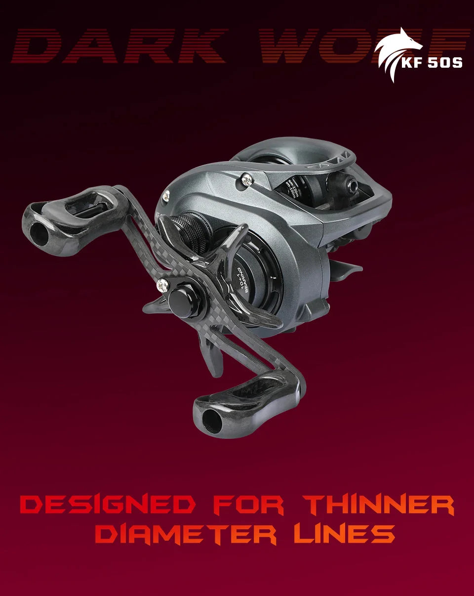 Ultralight baitcasting fishing reel with carbon frame and spool for precision finesse casting