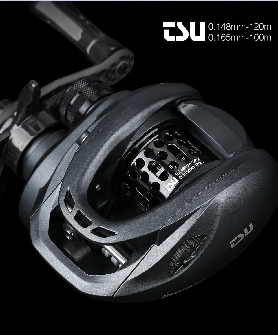 Ultralight baitcasting fishing reel with carbon frame and spool for precision finesse casting