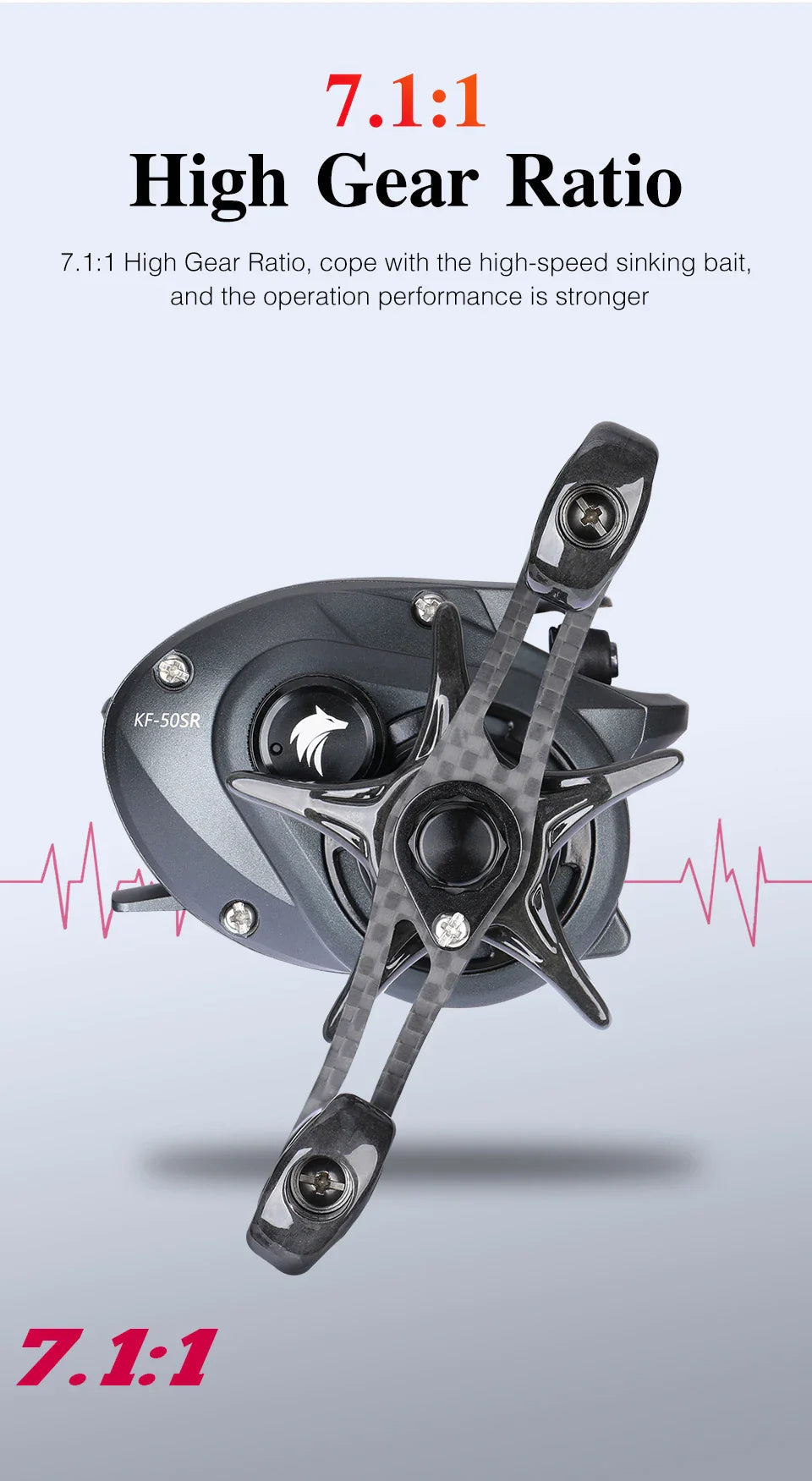 Ultralight baitcasting fishing reel with carbon frame and spool for precision finesse casting