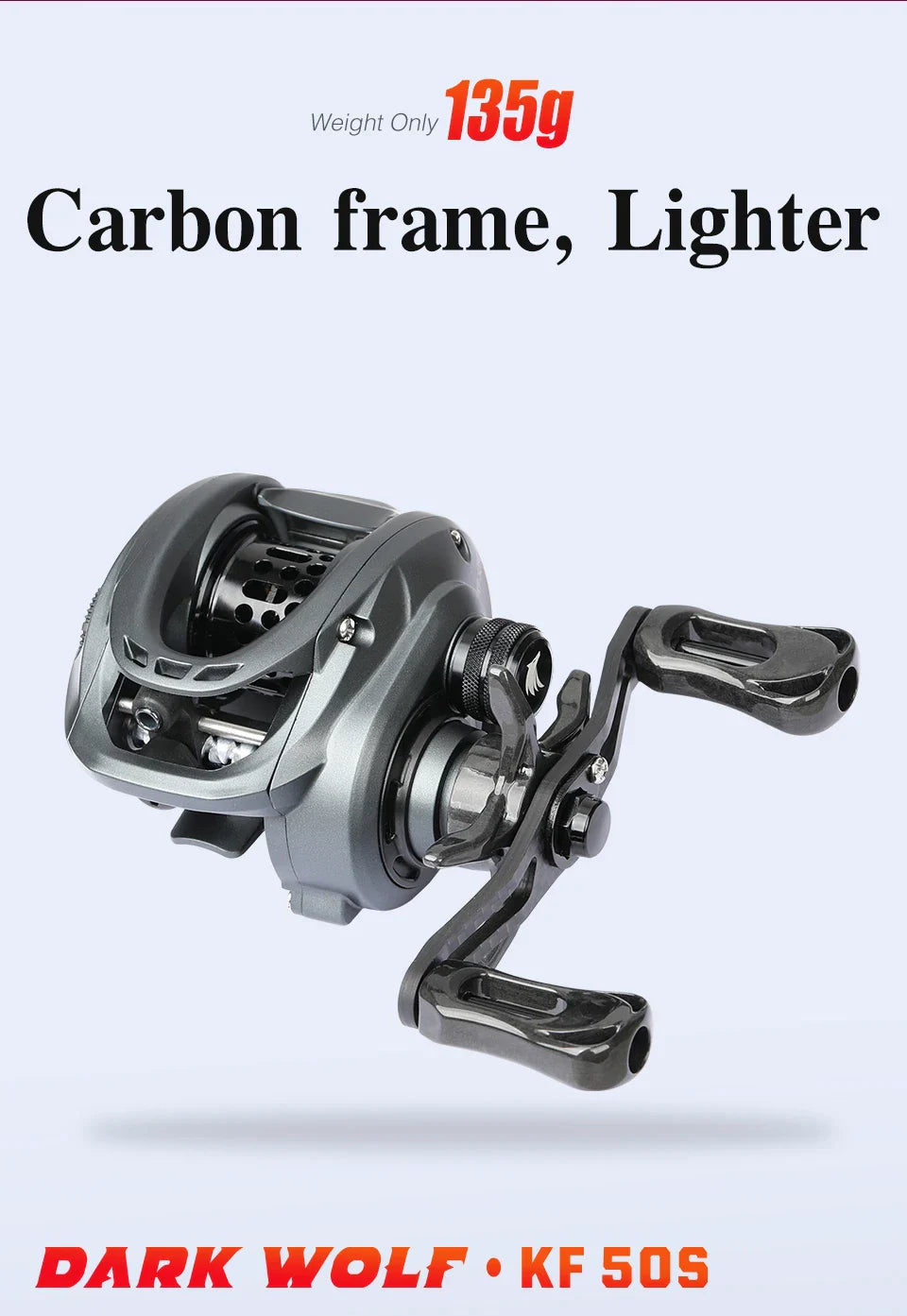 Ultralight baitcasting fishing reel with carbon frame and spool for precision finesse casting