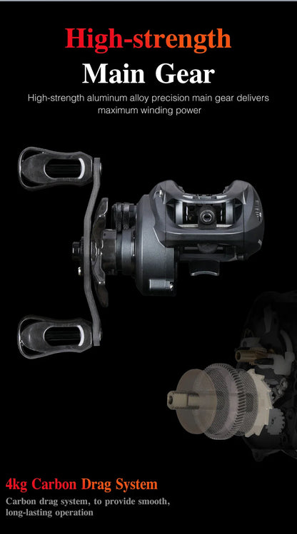 Ultralight baitcasting fishing reel with carbon frame and spool for precision finesse casting