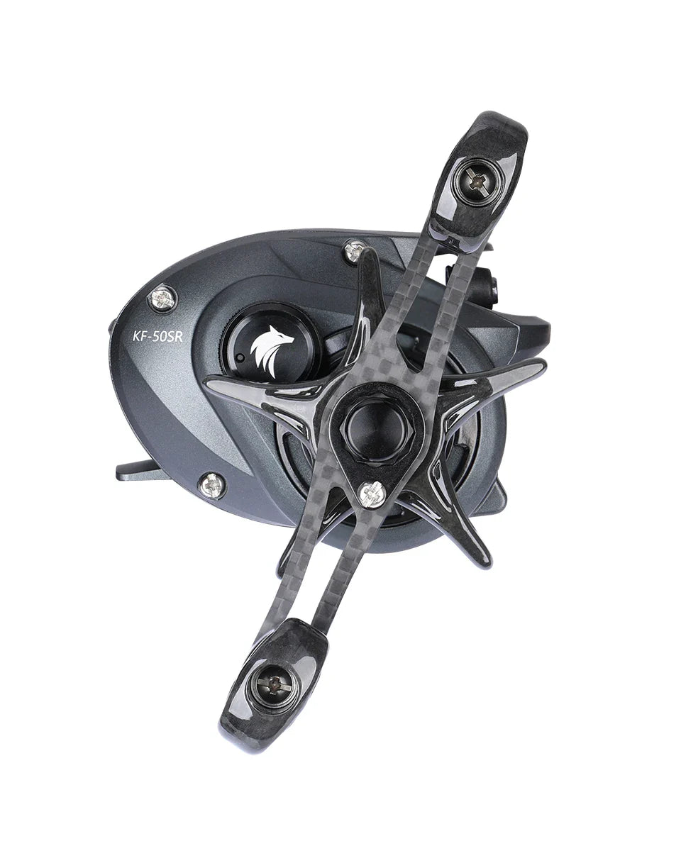 Ultralight baitcasting fishing reel with carbon frame and spool for precision finesse casting
