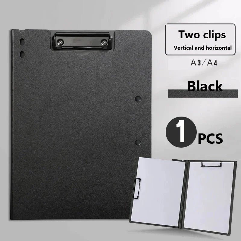 A4 File Folder Desk Organizer with Cover in White - Durable Plastic Construction, Built-in Clipboard, and Convenient Design for Organized Workspace