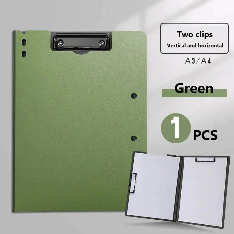 A4 File Folder Desk Organizer with Cover in White - Durable Plastic Construction, Built-in Clipboard, and Convenient Design for Organized Workspace