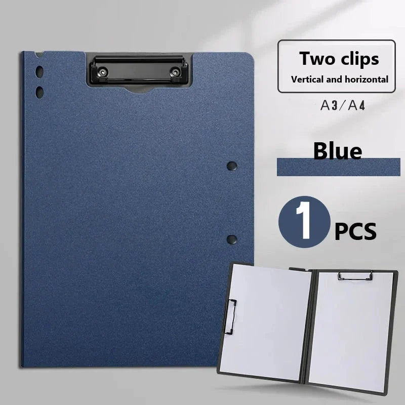 A4 File Folder Desk Organizer with Cover in White - Durable Plastic Construction, Built-in Clipboard, and Convenient Design for Organized Workspace