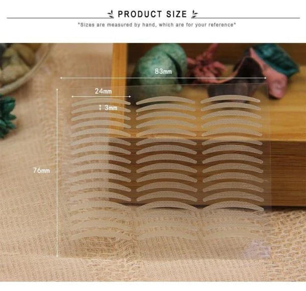 Anti-Aging Eyelid Tape with 120 pairs of transparent, hypoallergenic strips for an instant eye lift