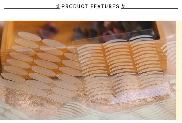 Anti-Aging Eyelid Tape with 120 pairs of transparent, hypoallergenic strips for an instant eye lift