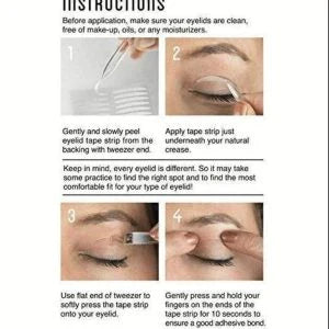 Anti-Aging Eyelid Tape with 120 pairs of transparent, hypoallergenic strips for an instant eye lift