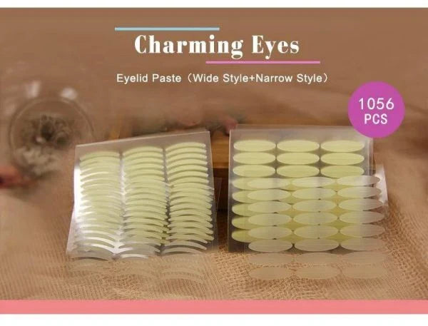 Anti-Aging Eyelid Tape with 120 pairs of transparent, hypoallergenic strips for an instant eye lift
