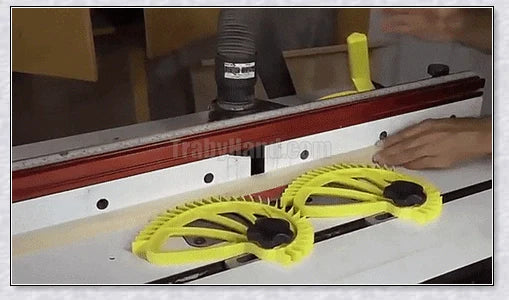 Premium Table Saw Woodwork Tools with offset handle, 3/8-inch wide design, and single-knob featherboard for safe and precise cutting in woodworking