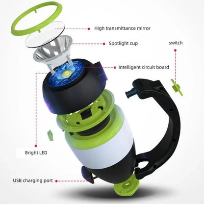 3-in-1 Multifunctional Foldable USB Rechargeable LED Lamp with Powerful 350-Lumen Output and Adjustable Lighting Angles