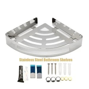 Bathroom Accessories Corner Shelf - Premium Wall-Mounted Storage Organizer for Toiletries, Towels, and More