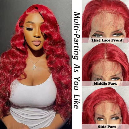 Red long curly hair big wave fluffy lace hair cover in various lengths, adding volume and drama to the user's appearance