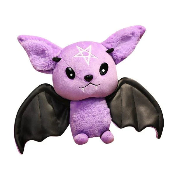 Soft and cuddly bat plush toy in purple and black colors, perfect for home decor and gift-giving