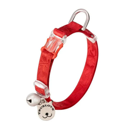 Adjustable Cat and Small Dog Collar in Purple, Soft and Lightweight Nylon Material with Elastic Strap for Easy Control