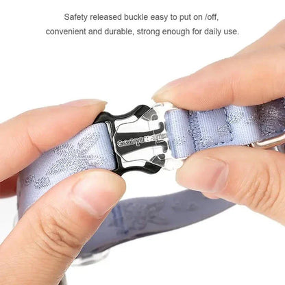 Adjustable Cat and Small Dog Collar in Purple, Soft and Lightweight Nylon Material with Elastic Strap for Easy Control