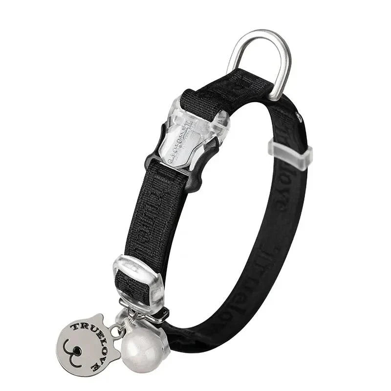 Adjustable Cat and Small Dog Collar in Purple, Soft and Lightweight Nylon Material with Elastic Strap for Easy Control