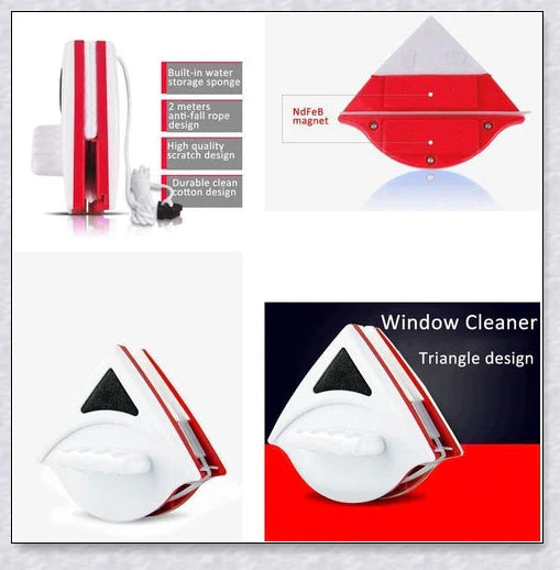 Glass Double-Sided Window Cleaner - Effortless window cleaning tool with magnetic design for cleaning inside and outside glass surfaces