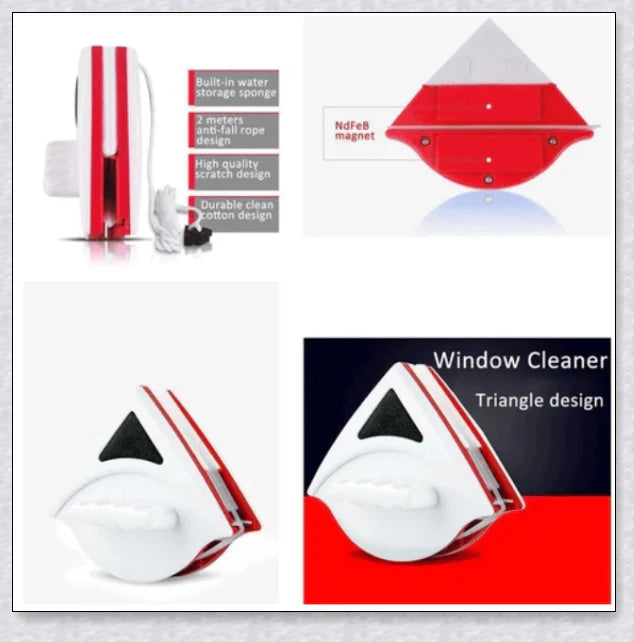 Glass Double-Sided Window Cleaner - Effortless window cleaning tool with magnetic design for cleaning inside and outside glass surfaces