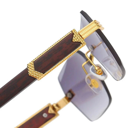 Rectangular frame sunglasses in grey color, featuring alloy construction and UV400 gradient lenses for stylish eye protection.