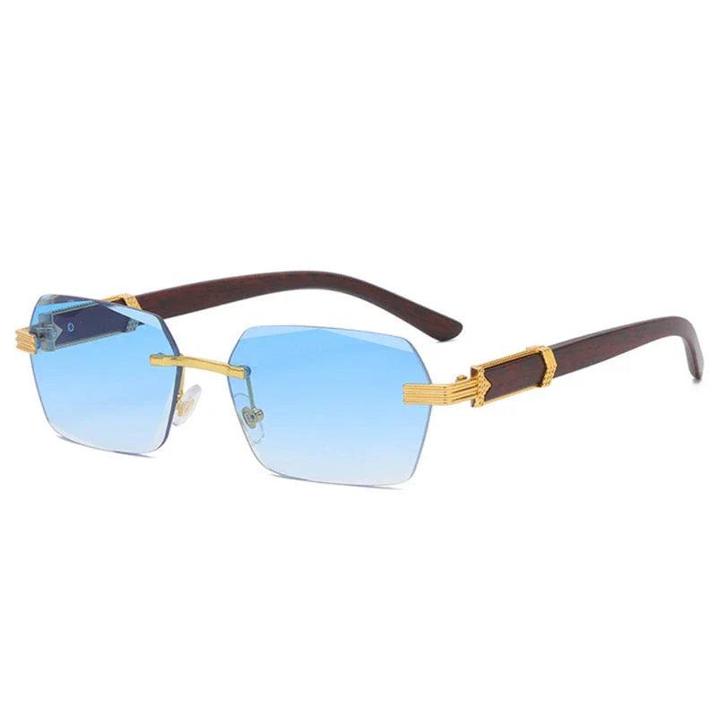 Rectangular frame sunglasses in grey color, featuring alloy construction and UV400 gradient lenses for stylish eye protection.