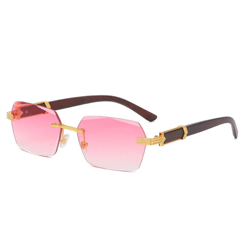 Rectangular frame sunglasses in grey color, featuring alloy construction and UV400 gradient lenses for stylish eye protection.