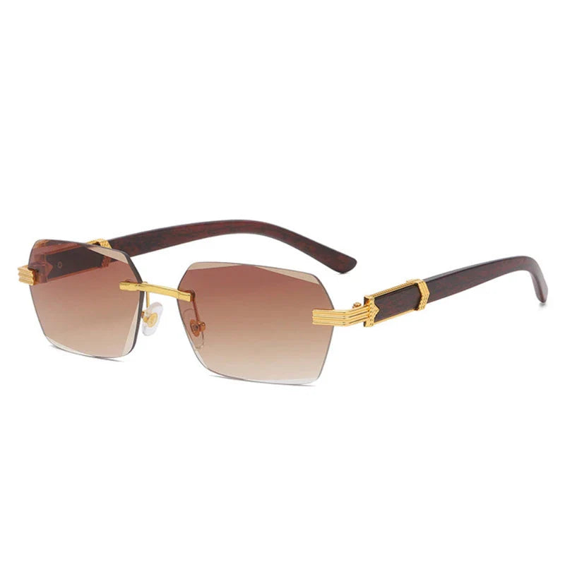 Rectangular frame sunglasses in grey color, featuring alloy construction and UV400 gradient lenses for stylish eye protection.