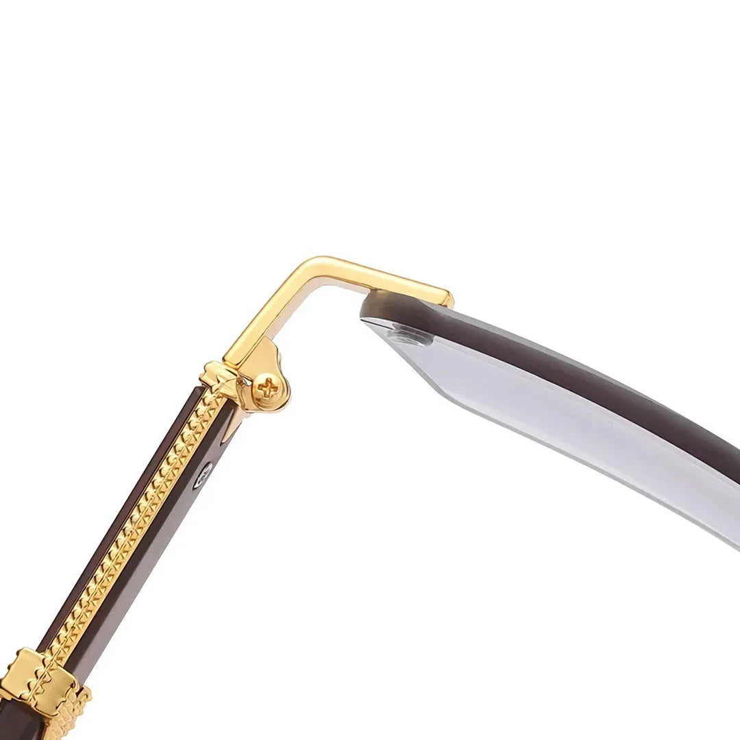 Rectangular frame sunglasses in grey color, featuring alloy construction and UV400 gradient lenses for stylish eye protection.