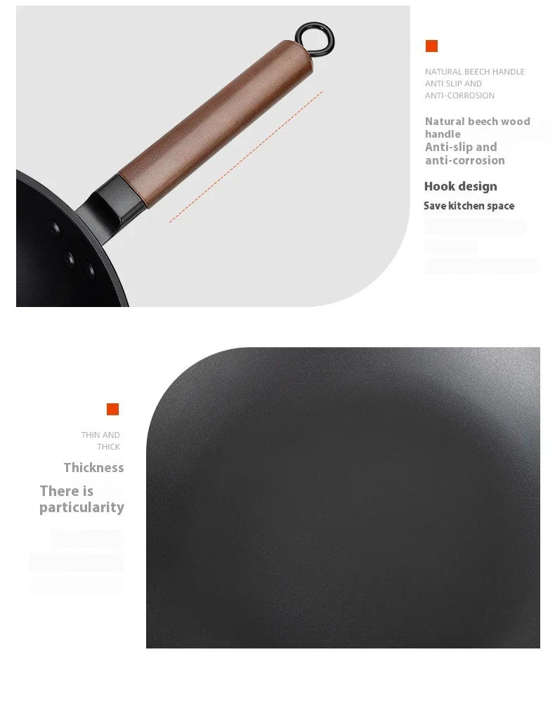 Trendha Refined Iron Wok in Black Color with Various Size Options