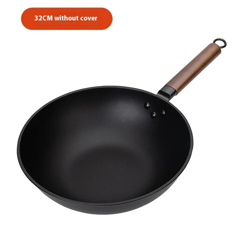 Trendha Refined Iron Wok in Black Color with Various Size Options