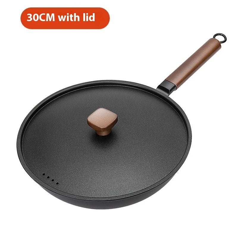 Trendha Refined Iron Wok in Black Color with Various Size Options