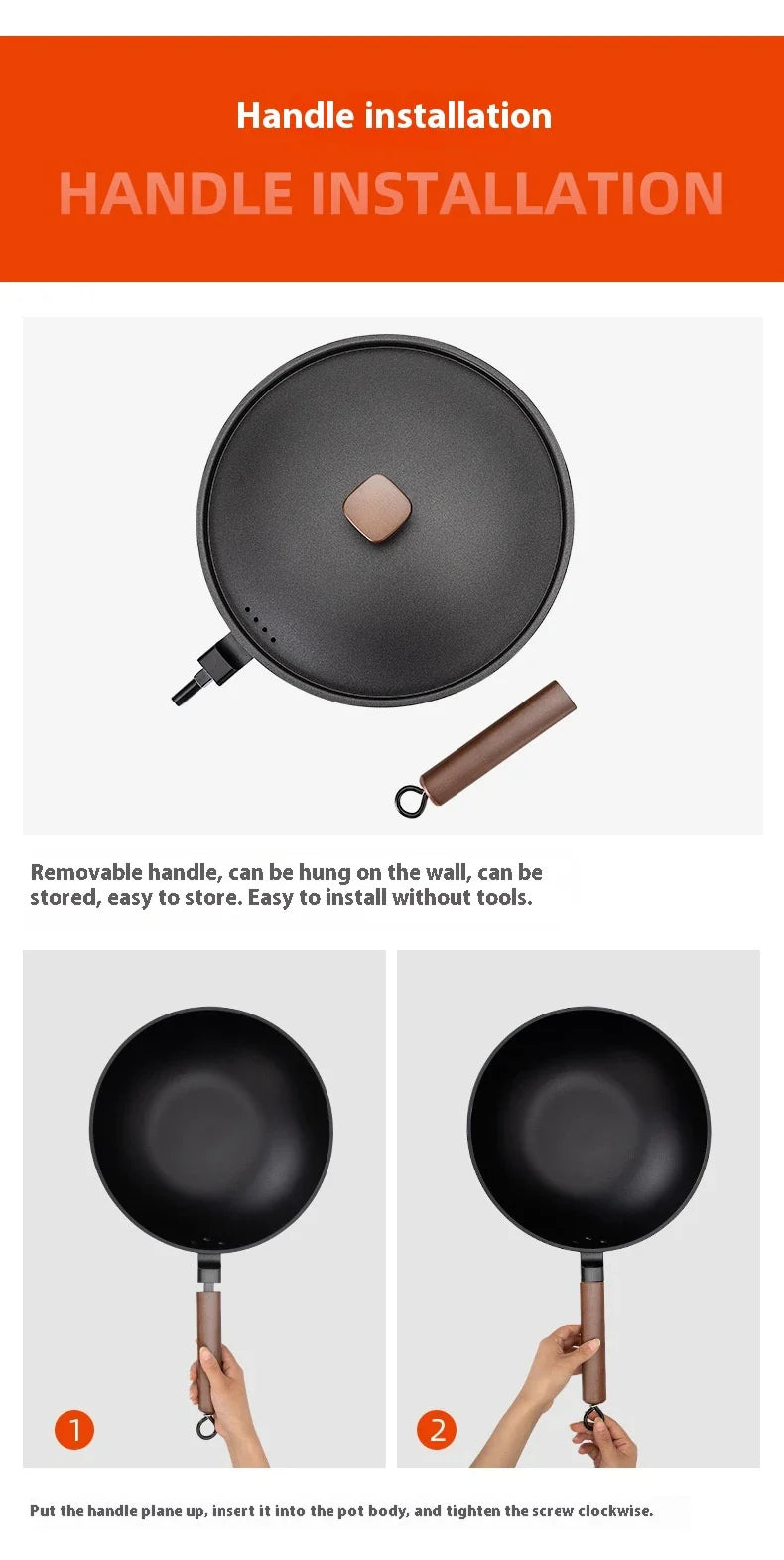 Trendha Refined Iron Wok in Black Color with Various Size Options