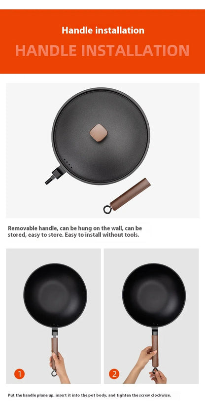 Trendha Refined Iron Wok in Black Color with Various Size Options