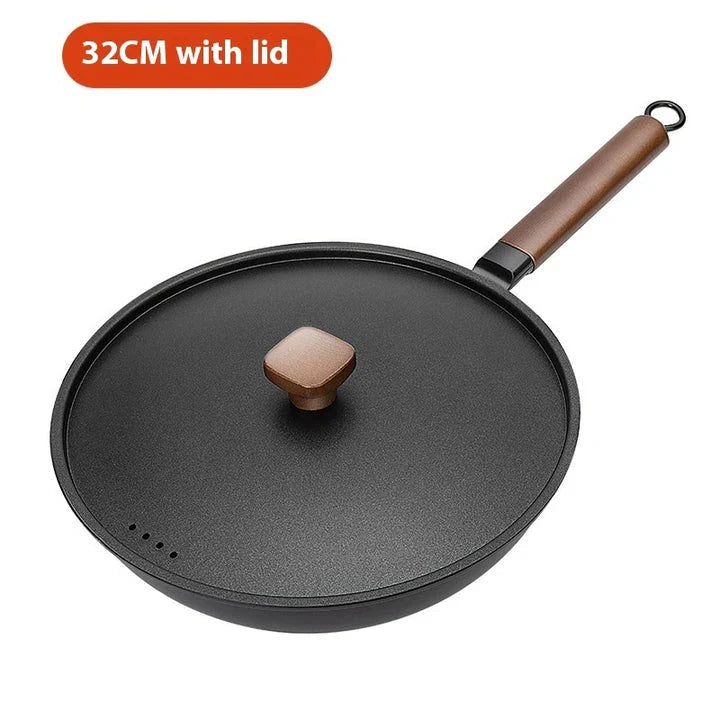 Trendha Refined Iron Wok in Black Color with Various Size Options