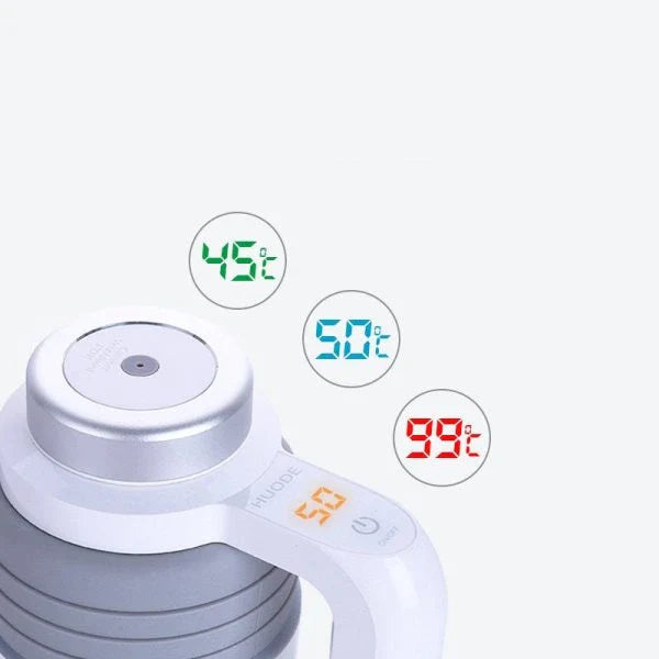 Car Folding Electric Heating Kettle with 550ml capacity, intelligent temperature control, and foldable body for easy storage in your vehicle