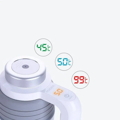 Car Folding Electric Heating Kettle with 550ml capacity, intelligent temperature control, and foldable body for easy storage in your vehicle